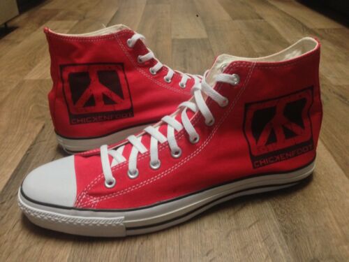 Custom Red Converse All-Star Canvas Tennis Shoes (Chickenfoot) Logo Size 14 NEW