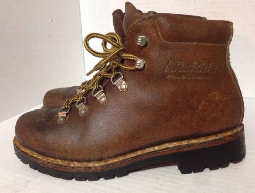Vtg Raichle Hiking Boots Brwn Leather Vibram Sole MADE IN SWITZERLAND W 7 /M 6*