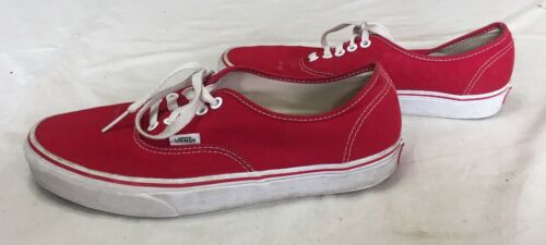 Vans Authentic Classic Red Mens Size 9.5 Women’s 11 Sneakers Tennis Shoes Canvas