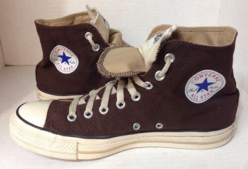 Converse All Star Chuck Taylor CT Double Tongue Hi Brown M8 W10 Excellent