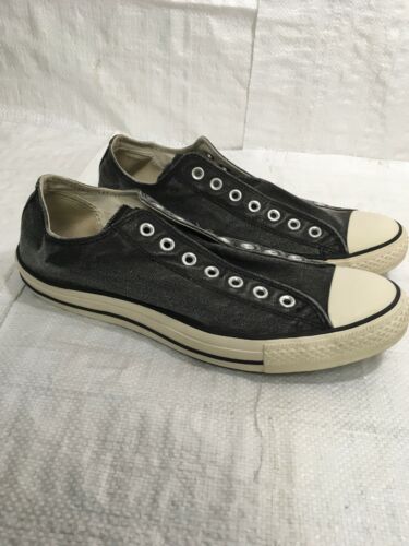 Converse All Star Gray Skater Sneakers Men's Sz 11 No Lace Laceless Chuck Taylor