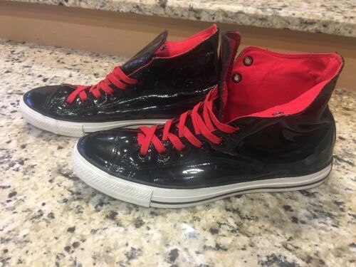Men Converse All Star Patent Leather Gym Red Black Casual SB 146751C Men Sz 12
