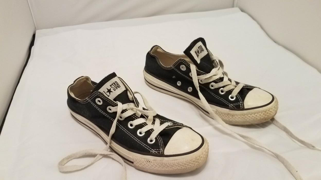 Unisex Converse All Stars Black with White trim Tennis Shoes,size US 6 EUR 39