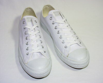 Converse All Star Low Sneaker, Leather Upper, White, 10/12, New
