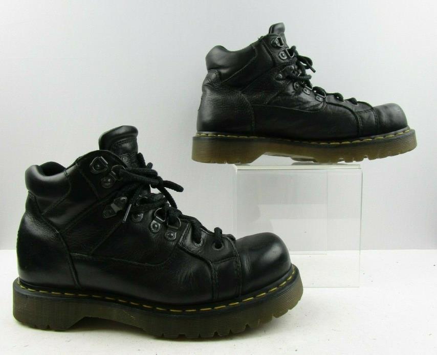 Unisex Dr. Martens Black Leather Lace Up Edgy Grunge Ankle Boots Size: M:10/L:11