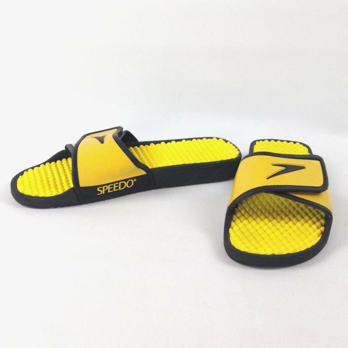 Speedo Sandals Mens Slide Slip On Sport Swimming Sz Mens 8-9 Womens 10-11 Yellow