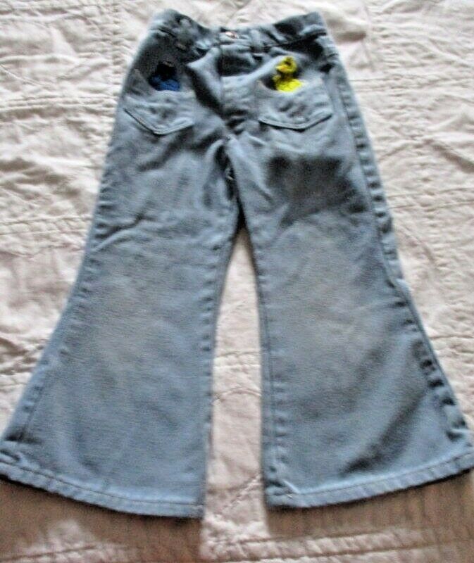 1970'S Vintage Original Boy's Sesame Street Bell Bottom Jeans Size 5