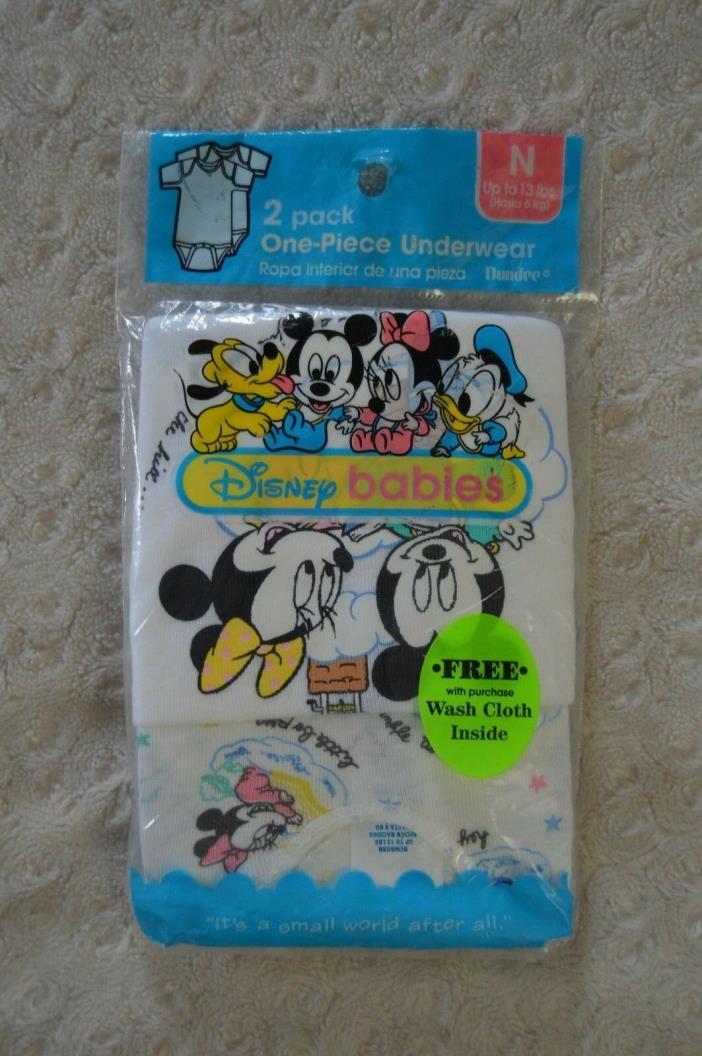 Vintage Disney Babies Dundee One Piece Underwear Bodysuit Mickey Mouse Minnie