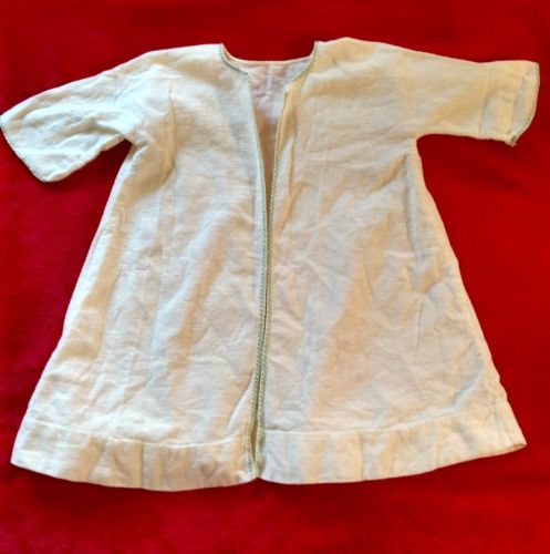 VTG Handmade Yellow Flannel Baby Infant  Robe 0-3 Months  Embroidered green trim