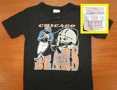 Chicago Bears vintage kids’ t-shirt youth M 5-6 black 90s NFL football soft thin