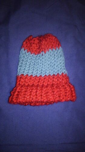 Sparkly Red And Gray Toddler Hand Knit Hat