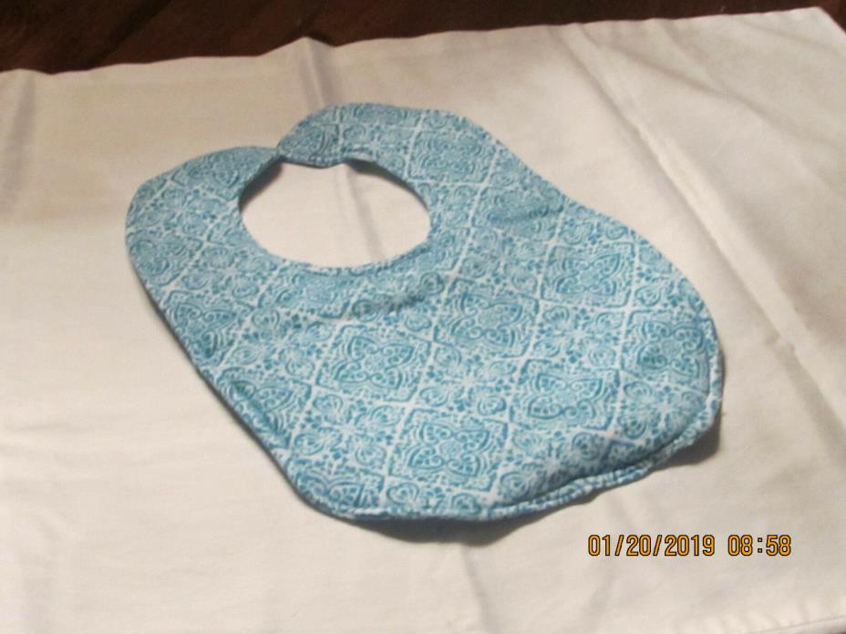 Handmade New Reversible Teal Blue Baby Bib