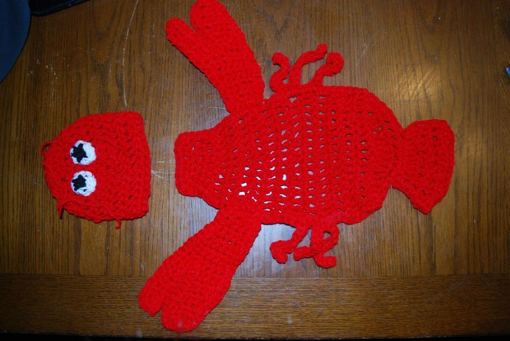 Newborn Crochet Lobster Costume