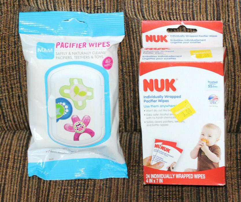 *64 BABY PACIFIER WIPES IN SEALED PACKAGES-EXCELLENT