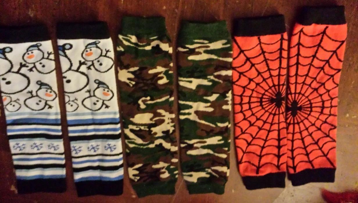 Lot of 3 Pairs of Baby Boy Leg Warmers Knee Protection Crawlers Walkers
