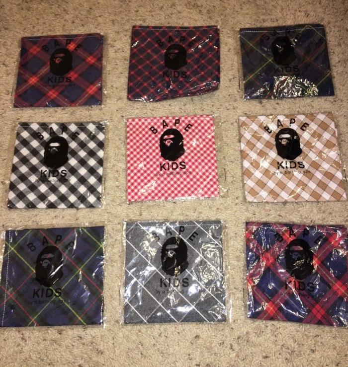 BAPE KIDS Bathing Ape Bandanas  - LOT OF 9     NEW!