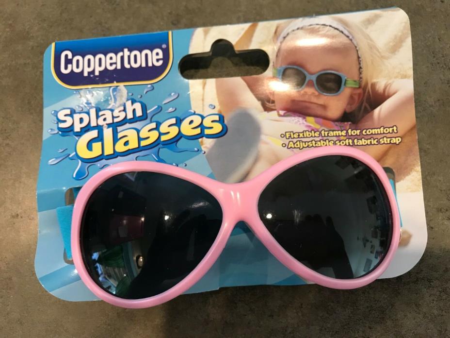 Coppertone Splash Sunglasses Pink Flexible Frame and Adjustable Strap