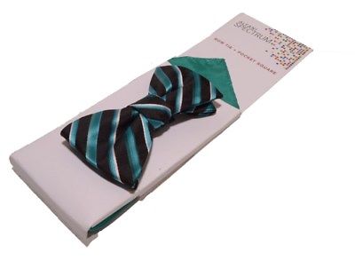 Alfani Spectrum Adjustable Casanova Stripe Bow Tie Pocket Square