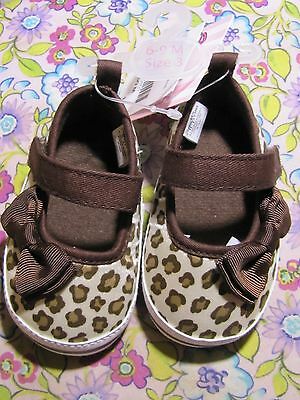 Stepping Stones Brown & White Leopard Mary Jane Shoes size 6-9 M (size 3)
