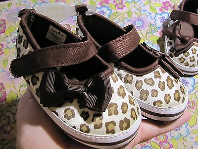 Stepping Stones Brown & White Leopard Mary Jane Shoes size 9-12 M (size 4)