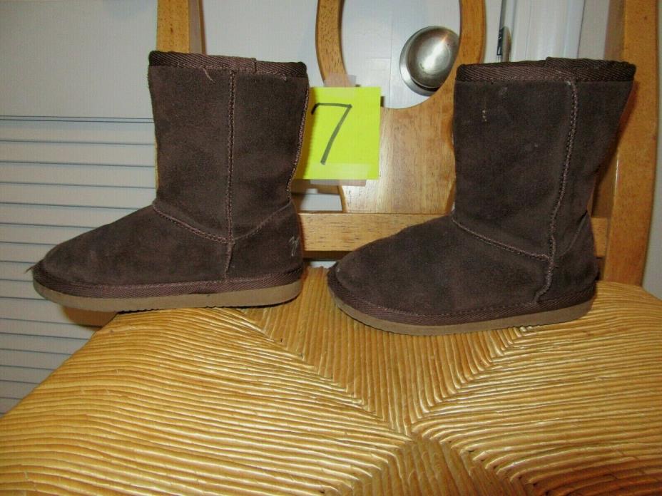 Zodiac toddler boots genuine Suede Leather fur lined size 9 M mid calf