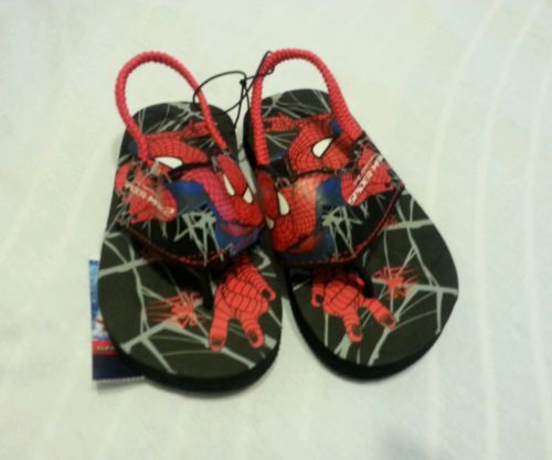 Boys Flip Flops Sandal Shoes Medium 7-8 Toddler Kids Spiderman 2