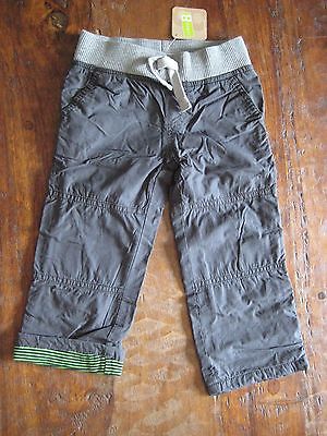 Crazy 8 Pants Pull on Lined Elastic Ribbed Waist Gray Boys 3T New NWT