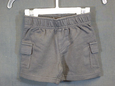Jumping Beans Newborn Boys Size 3 Months Charcoal Gray Cotton Knit Cargo Shorts