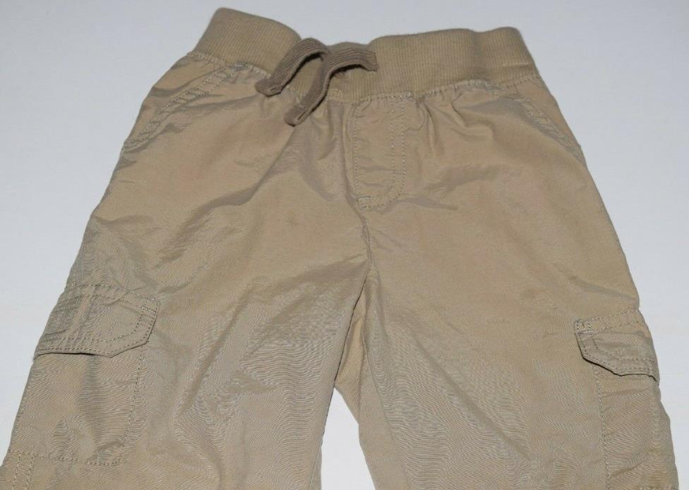 Jumping Beans Boys 4T Khaki Cargo Pants Elastic Waist Cotton Light Beige Dress
