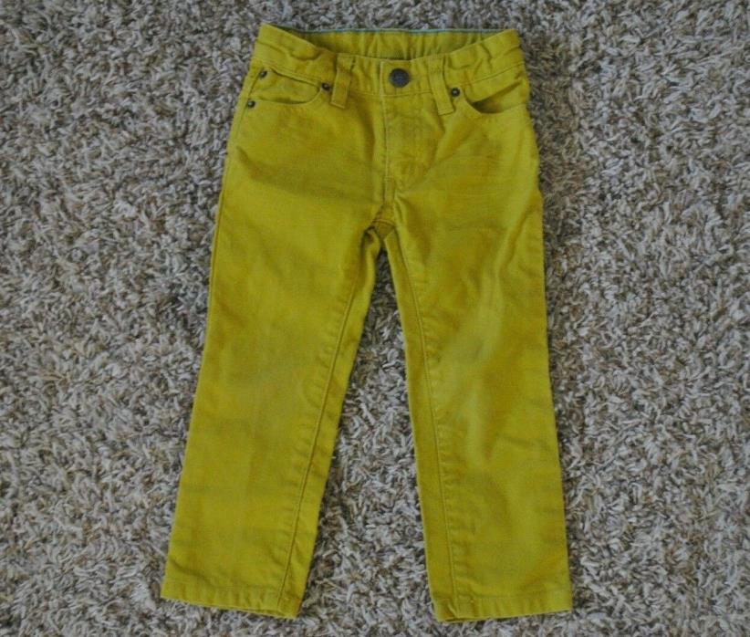 Toddler Boy's Tea Collection Mustard Colored Jeans, Size 3