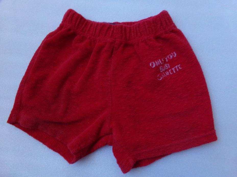 GALIPETTE Boys Designer Euro Red Elastic Soft Shorts Sz 9 Months 9M France Luxe