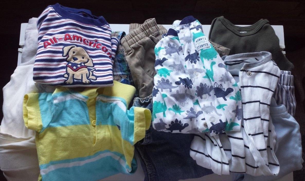 Lot of 11 BABY BOY Bodysuits Rompers Pants T-Shirts  Mixed Lot 0-3 6-9 Months