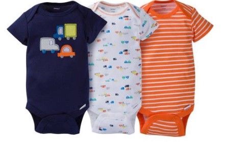 Newborn Baby Boy Assorted Short Sleeve Bodysuits, 3-Pack