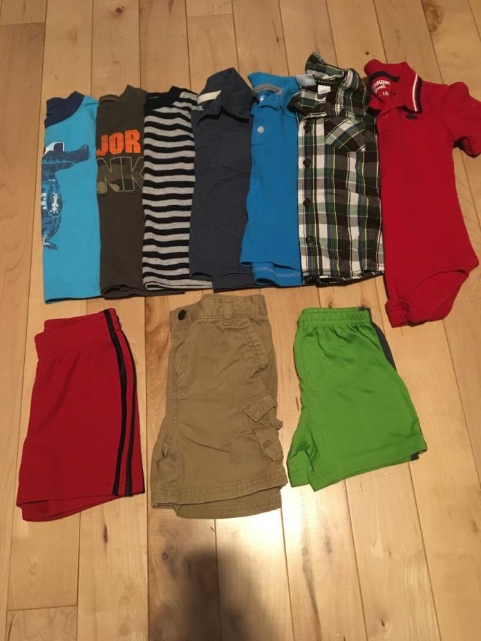 Toddler Boys Size 18 Months Summer Clothing Lot - 10 Pieces
