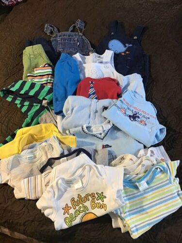 Huge Baby Boy Clothing Lot Size 0-3 m Months Pants, Shirts, One Piece, Winter