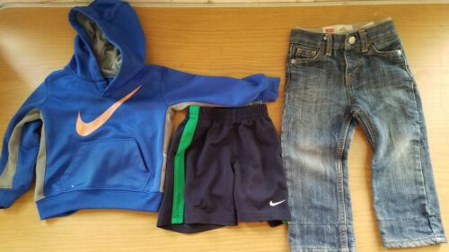 Lot of Blue/Orange Nike Hooded Sweatshirt Blue/Green Shorts Levis 514 Jeans 24mo