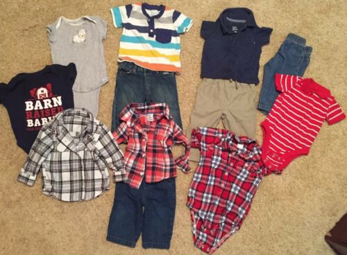 Baby Boy Clothes Lot of 12 6-12month Shirts Jeans