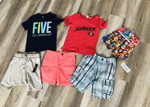 boys clothes 4/5 Lot,Paw Patrol Boxers, Boys Summer Outfits,Junk Food Kids Shirt