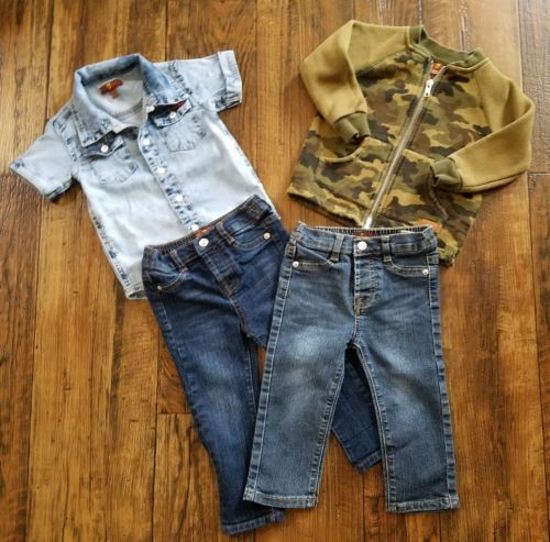 7 For All Mankind Boys Lot Jeans Shirt Sweatshirt Baby 18M 18 Months 4 Pc
