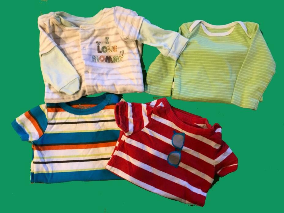 Lot of 4 CIRCO Boy Baby Babies R Us I Love Mommy Rompers Outfits Bodysuit 0-3mo