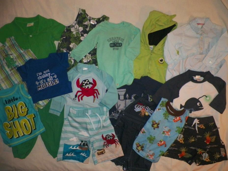 17 Piece Lot Baby Boy Clothes 12 Month Spring Summer Carters Old Navy Gymboree +