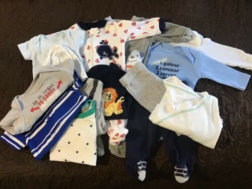 Baby Boy Infant Newborn Clothing Lot NB Winter Sleepers, Pants, Shirts, One Pc.