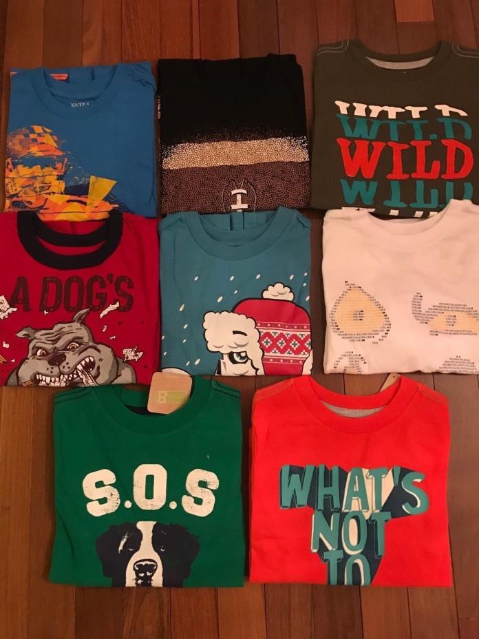 NWT Boys 4 4T HUGE Lot of 8 Fall Winter Tops Shirts CRAZY 8 THE CHILDREN'S PLACE