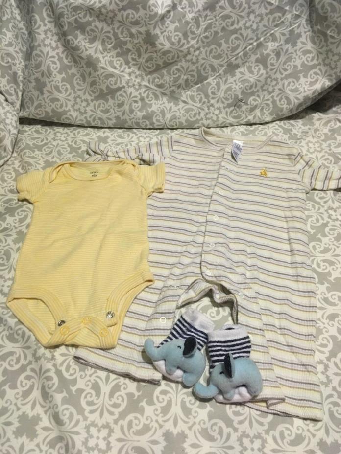 Baby Clothes Lot 152- Sleeper and Yellow One pc  -Newborn