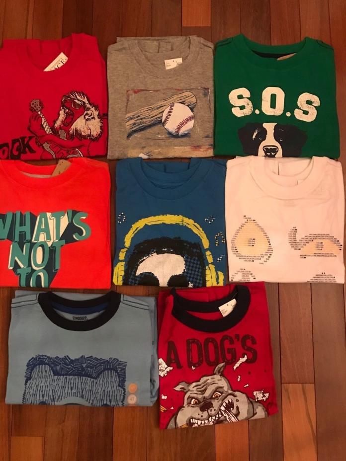 NWT Boys 4 4T HUGE Lot of 8 Tops Shirts CRAZY 8 THE CHILDREN'S PLACE GYMBOREE