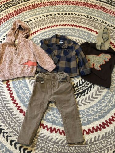 Toddler 18 24 Month Fall Lot Corduroy Hoodie Flannel Dino Top Shirt Zara Carters