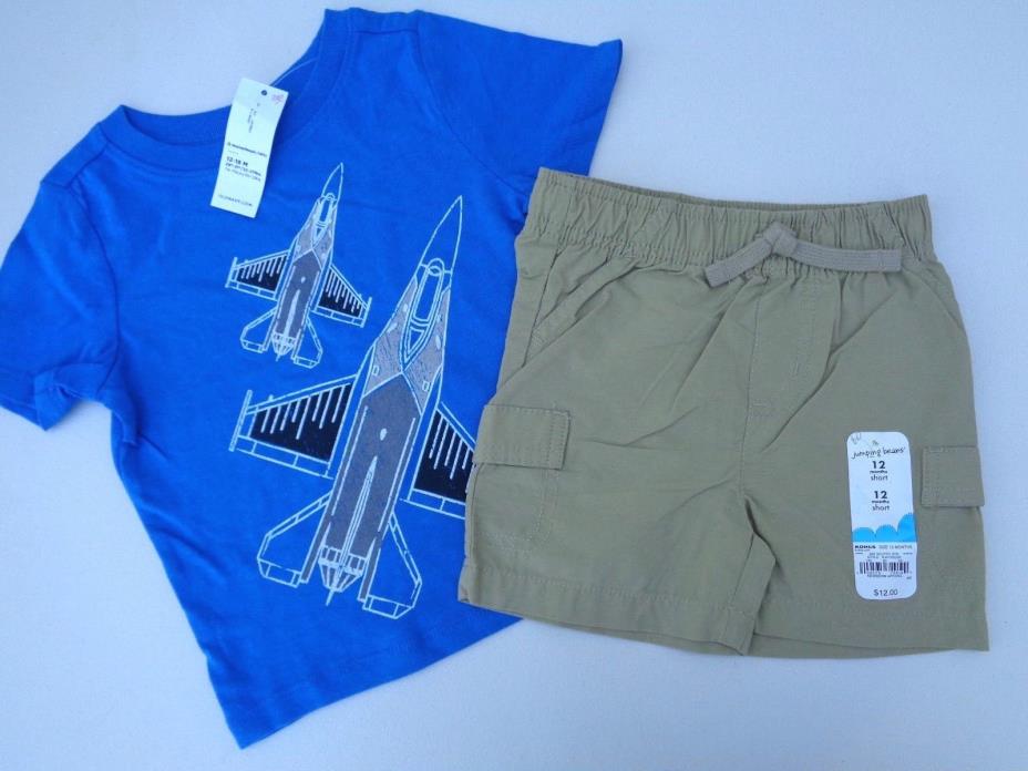 NEW lot Old Navy Airplane T-shirt Jumping Beans Shorts Baby Boys 12-18m 18 m 12m