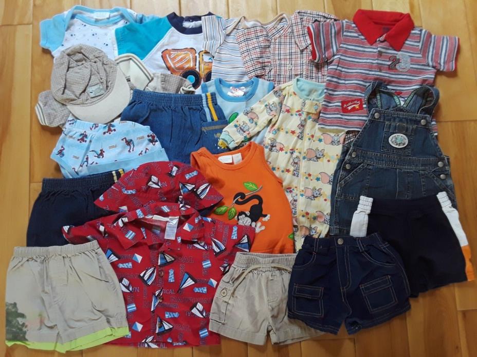 HUGE 53 Pc Baby Boy Clothes Mixed Lot Shorts Shirts Onsies 0-3Mo / 3-6Mo