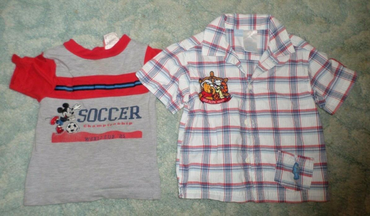 LOT OF 2 BOYS 24 MONTH DISNEY SHORT SLEEVE T-SHIRTS
