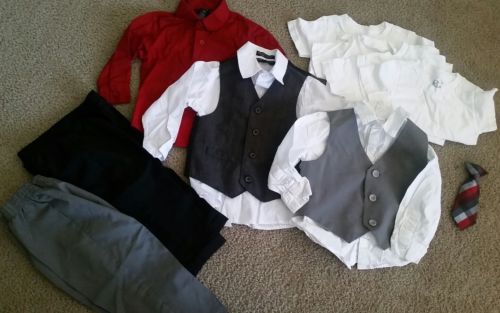 24 month boy clothes, church, dressy, formal, vest, collared, button up, slacks
